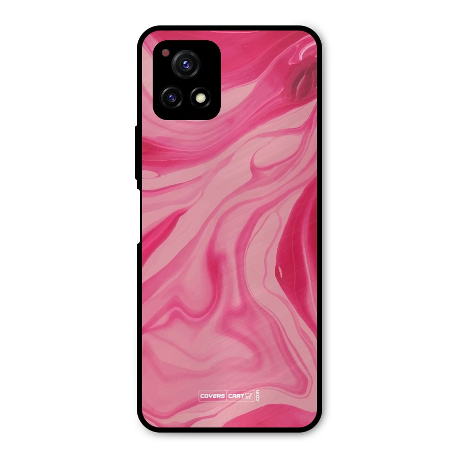 Sizzling Pink Marble Texture Metal Back Case for Vivo Y72 5G