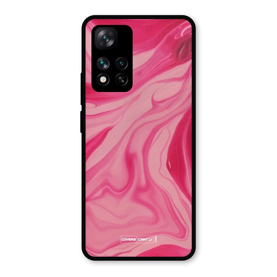 Sizzling Pink Marble Texture Metal Back Case for Xiaomi 11i Hypercharge 5G