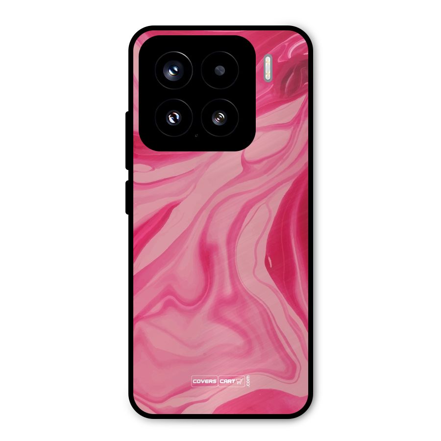 Sizzling Pink Marble Texture Metal Back Case for Xiaomi 15