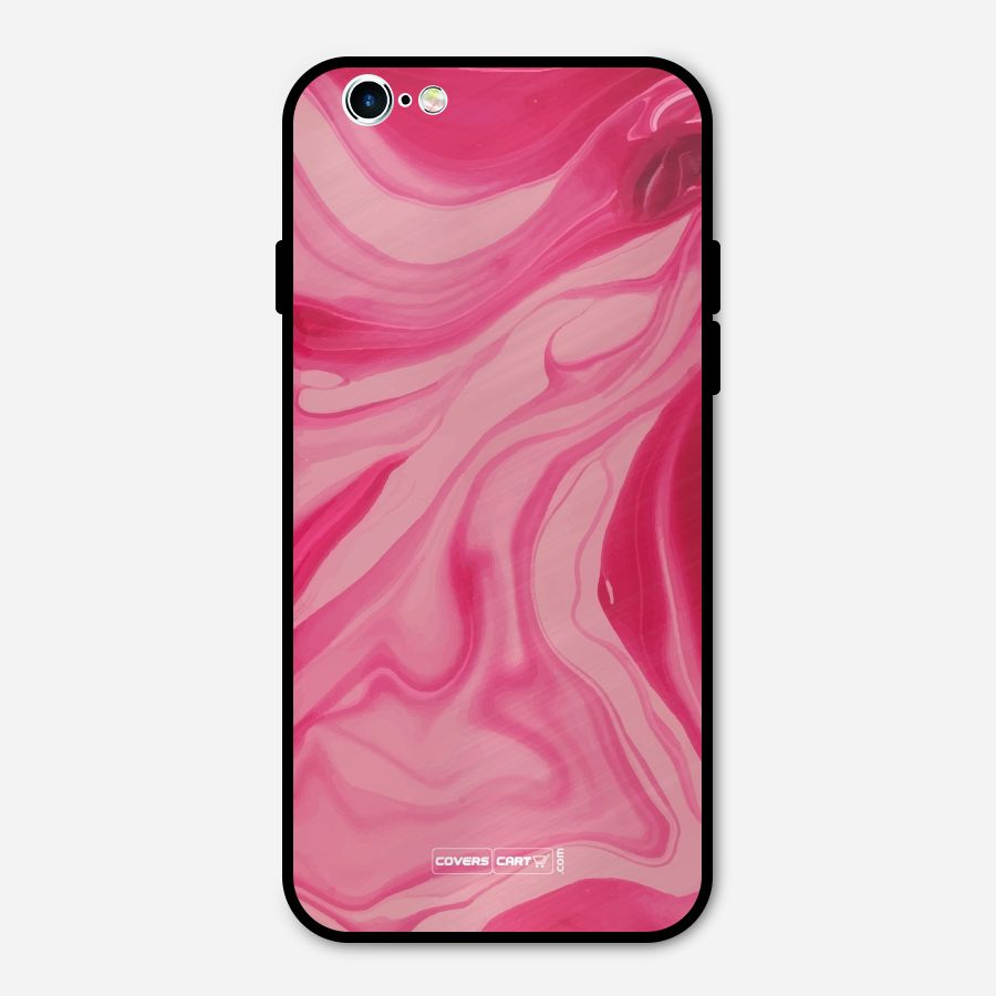 Sizzling Pink Marble Texture Metal Back Case for iPhone 6 6s