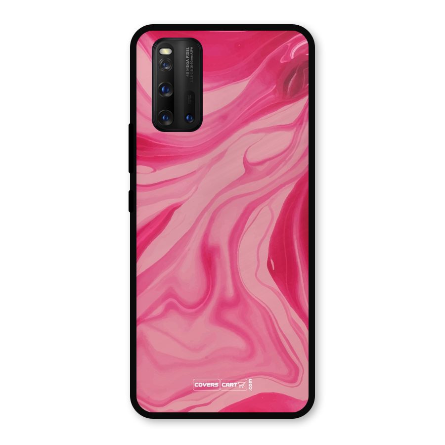 Sizzling Pink Marble Texture Metal Back Case for iQOO 3