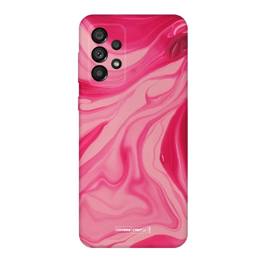 Sizzling Pink Marble Texture Original Polycarbonate Back Case for Galaxy A73 5G