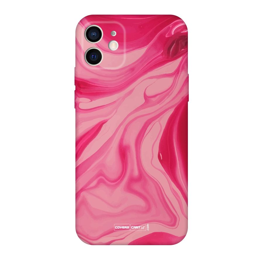 Sizzling Pink Marble Texture Original Polycarbonate Back Case for iPhone 12