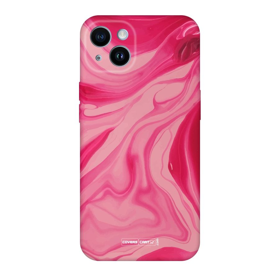 Sizzling Pink Marble Texture Original Polycarbonate Back Case for iPhone 14