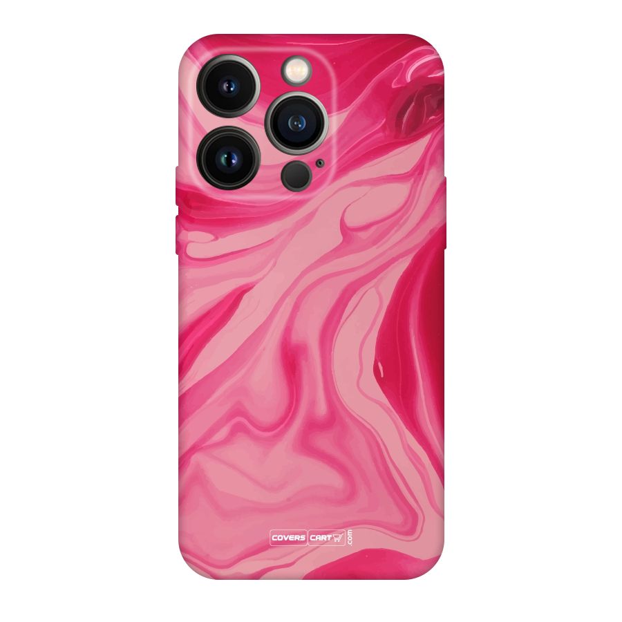 Sizzling Pink Marble Texture Original Polycarbonate Back Case for iPhone 14 Pro