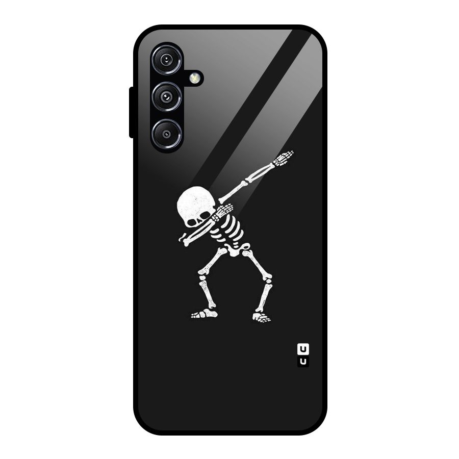 Skeleton Dab White Glass Back Case for Galaxy M34 5G