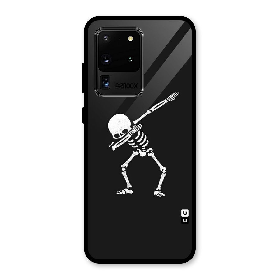 Skeleton Dab White Glass Back Case for Galaxy S20 Ultra