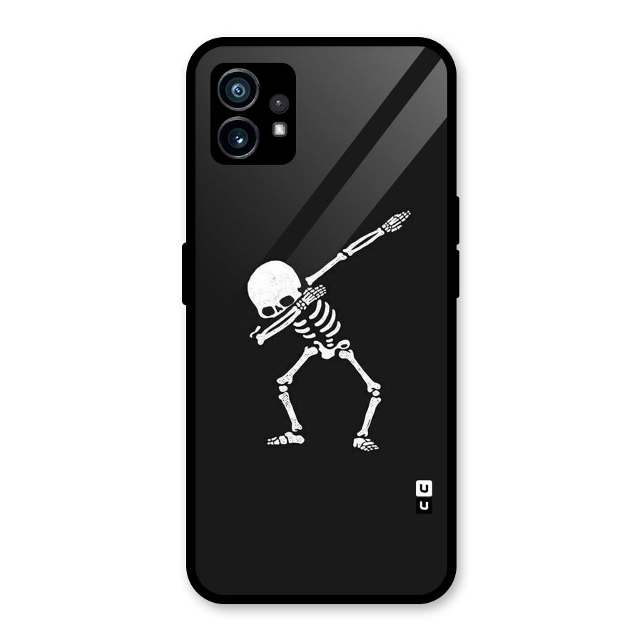 Skeleton Dab White Glass Back Case for Nothing Phone 1