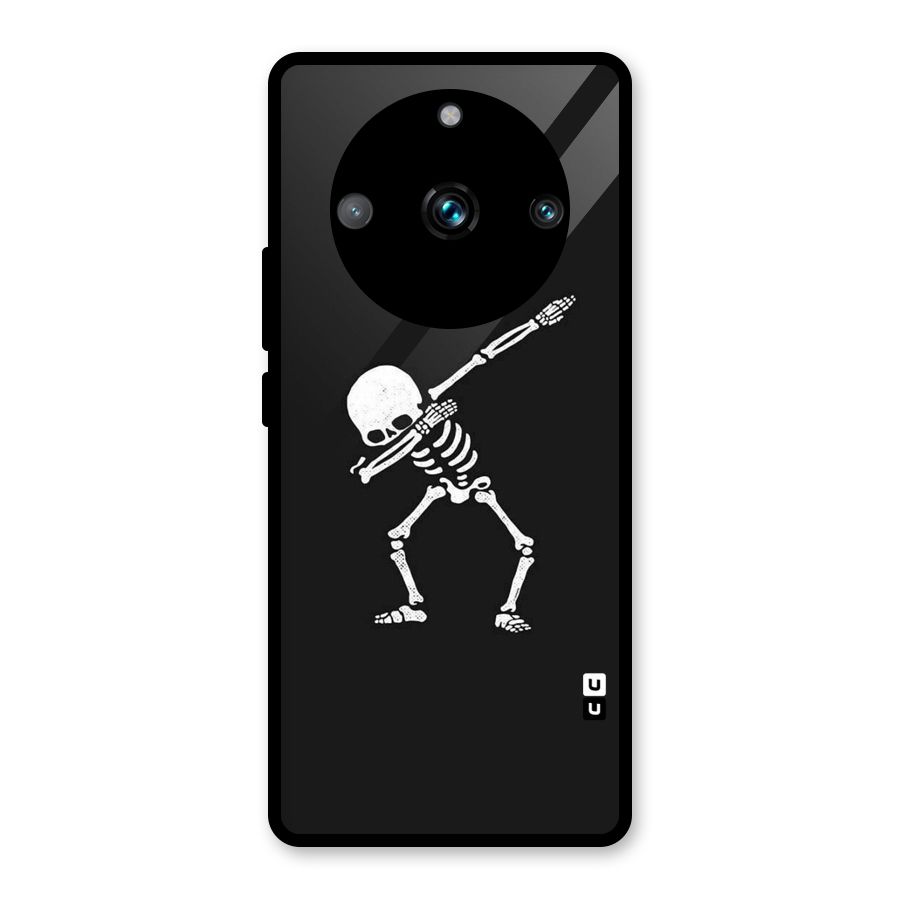 Skeleton Dab White Glass Back Case for Realme 11 Pro