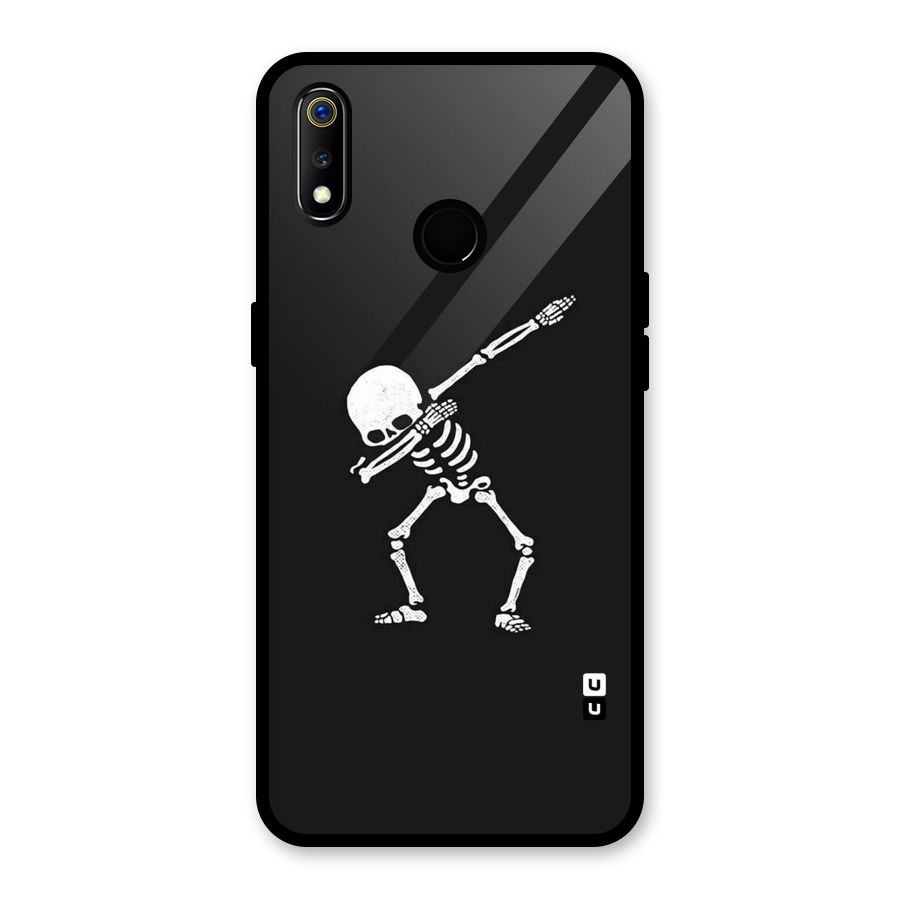 Skeleton Dab White Glass Back Case for Realme 3i