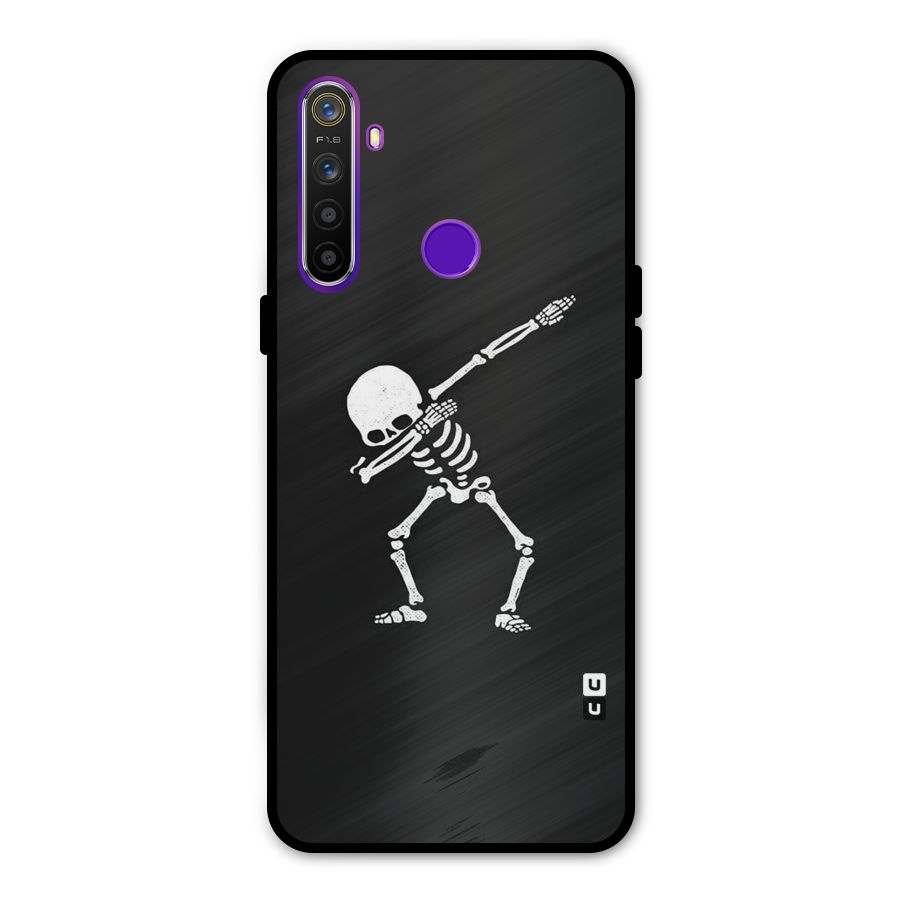 Skeleton Dab White Glass Back Case for Realme 5s