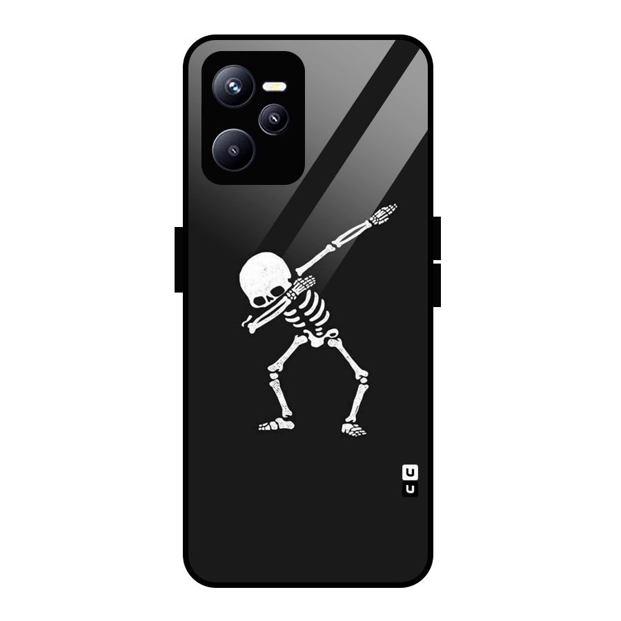 Skeleton Dab White Glass Back Case for Realme C35
