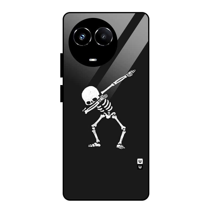 Skeleton Dab White Glass Back Case for Realme Narzo 60X