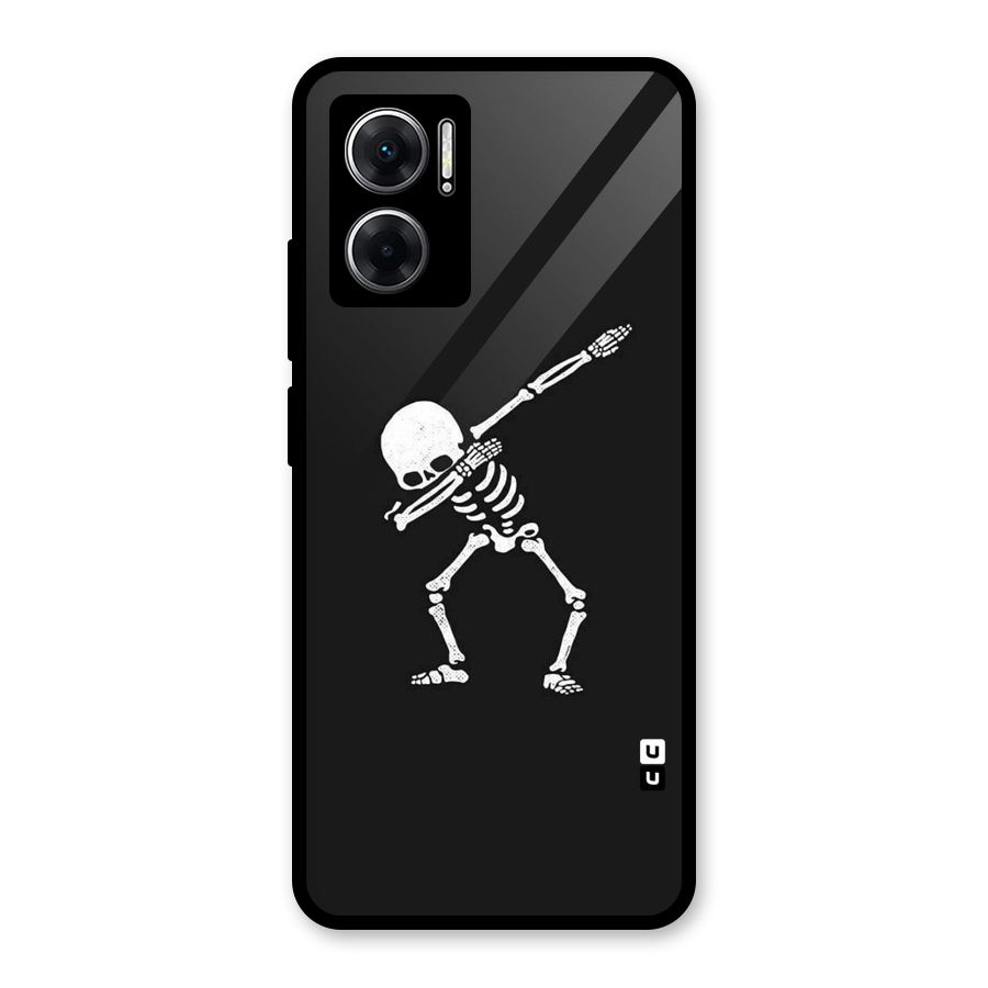 Skeleton Dab White Glass Back Case for Redmi 11 Prime 5G