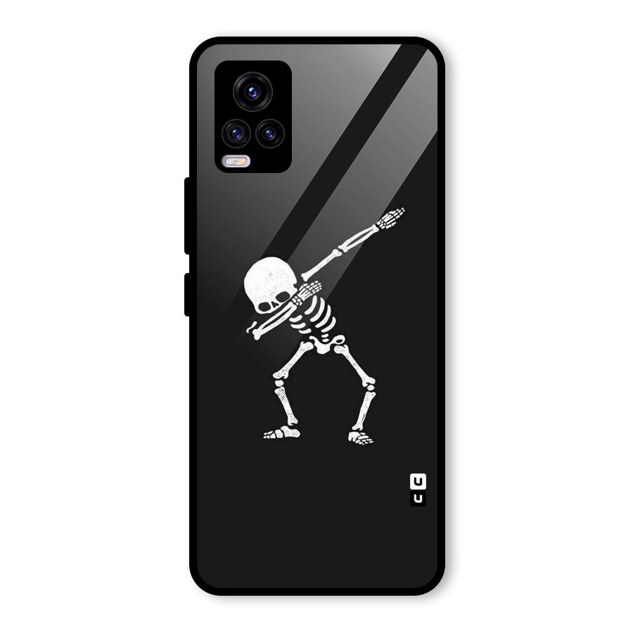 Skeleton Dab White Glass Back Case for Vivo V20 2021
