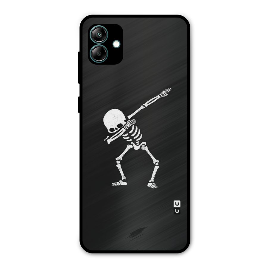 Skeleton Dab White Metal Back Case for Galaxy A04