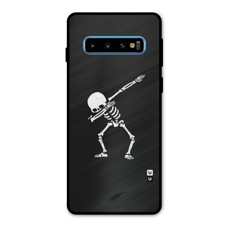 Skeleton Dab White Metal Back Case for Galaxy S10