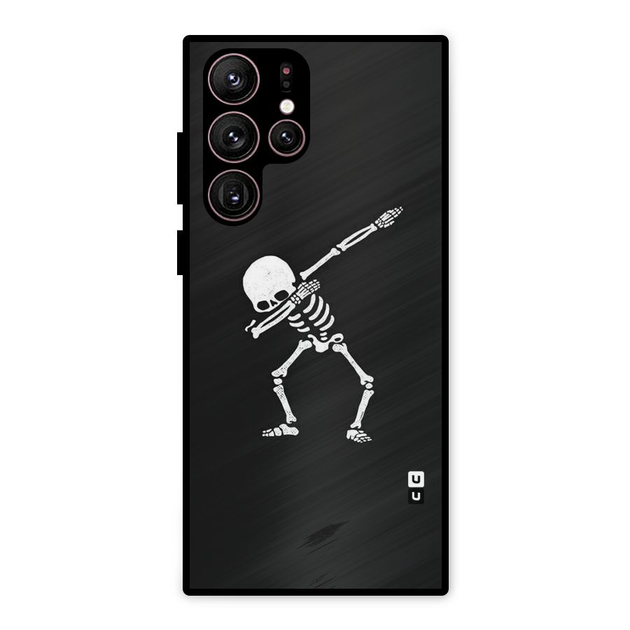 Skeleton Dab White Metal Back Case for Galaxy S22 Ultra 5G