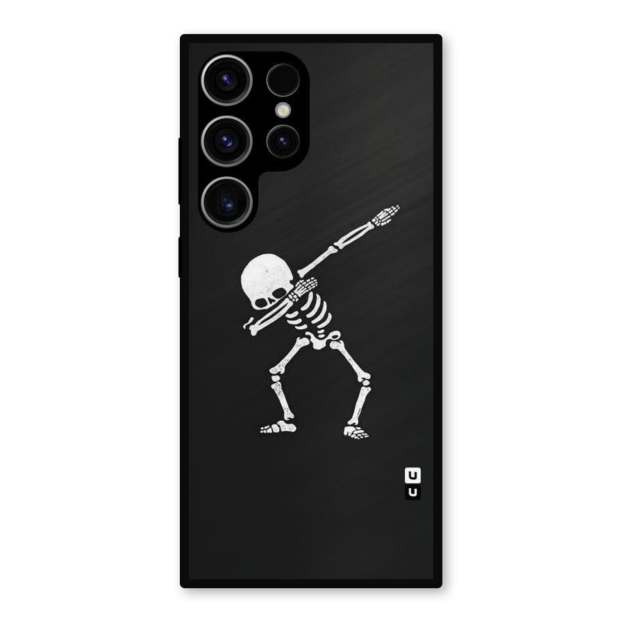Skeleton Dab White Metal Back Case for Galaxy S23 Ultra