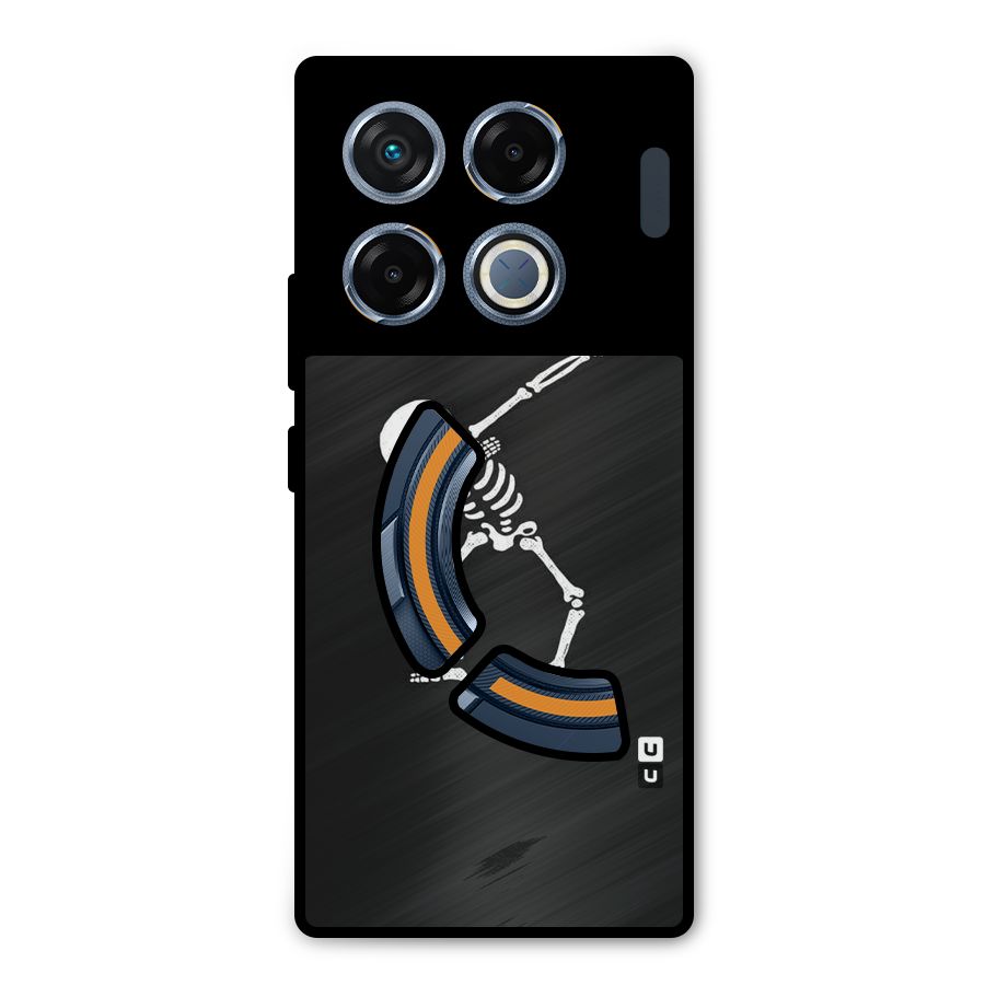 Skeleton Dab White Metal Back Case for Infinix GT 20 Pro