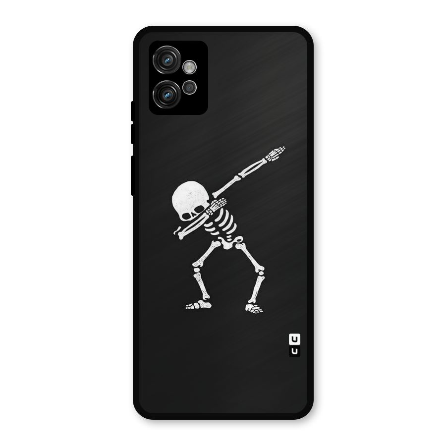 Skeleton Dab White Metal Back Case for Moto G32