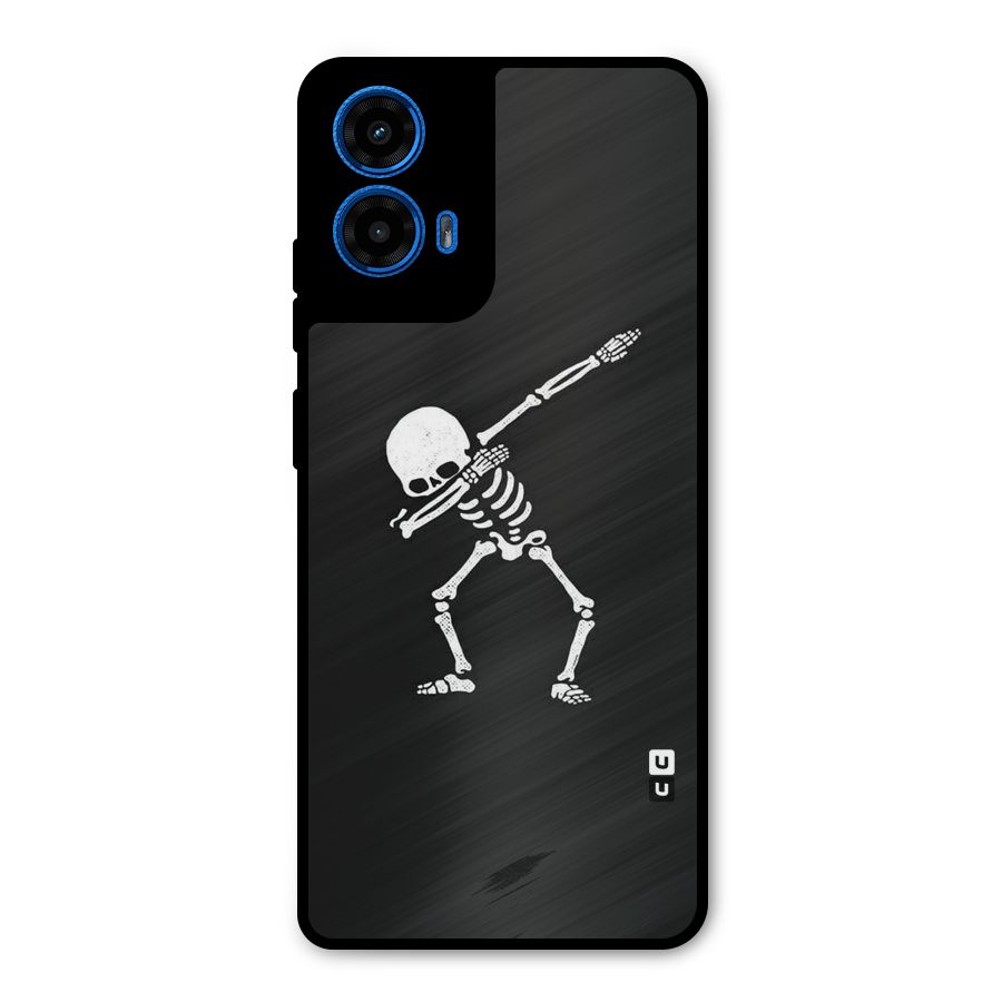 Skeleton Dab White Metal Back Case for Moto G45