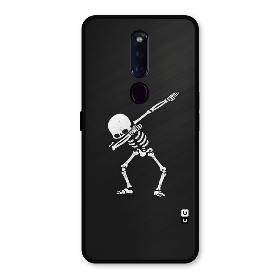 Skeleton Dab White Metal Back Case for Oppo F11 Pro