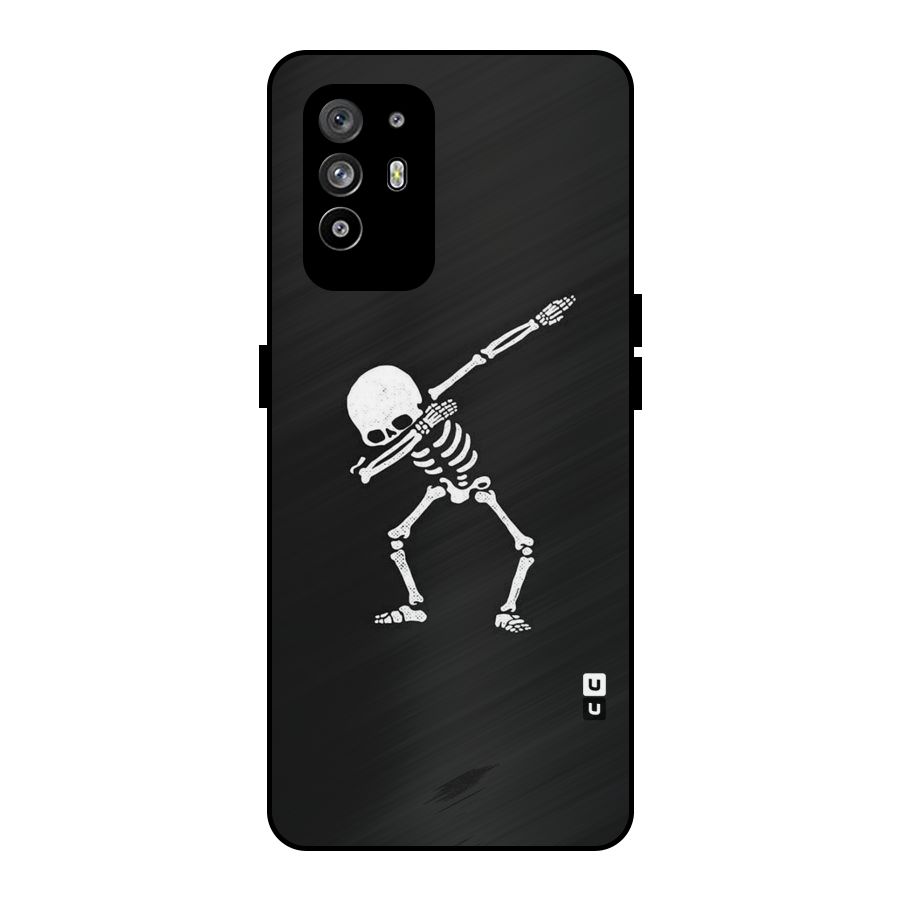 Skeleton Dab White Metal Back Case for Oppo F19 Pro Plus 5G