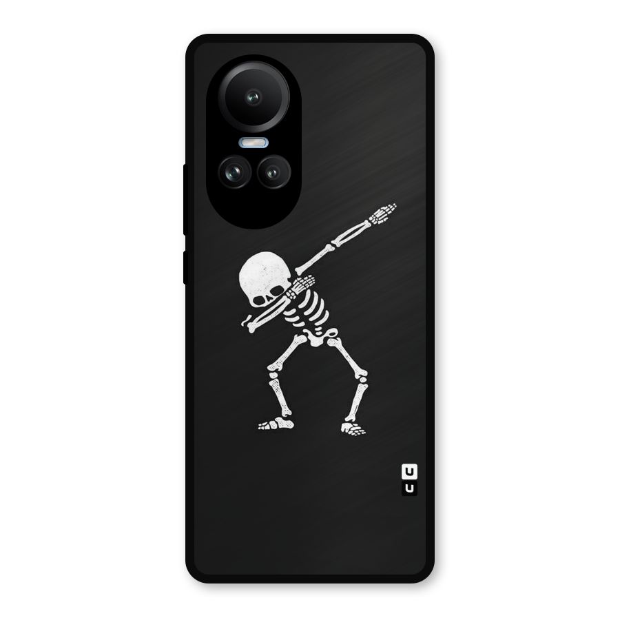Skeleton Dab White Metal Back Case for Oppo Reno10 Pro