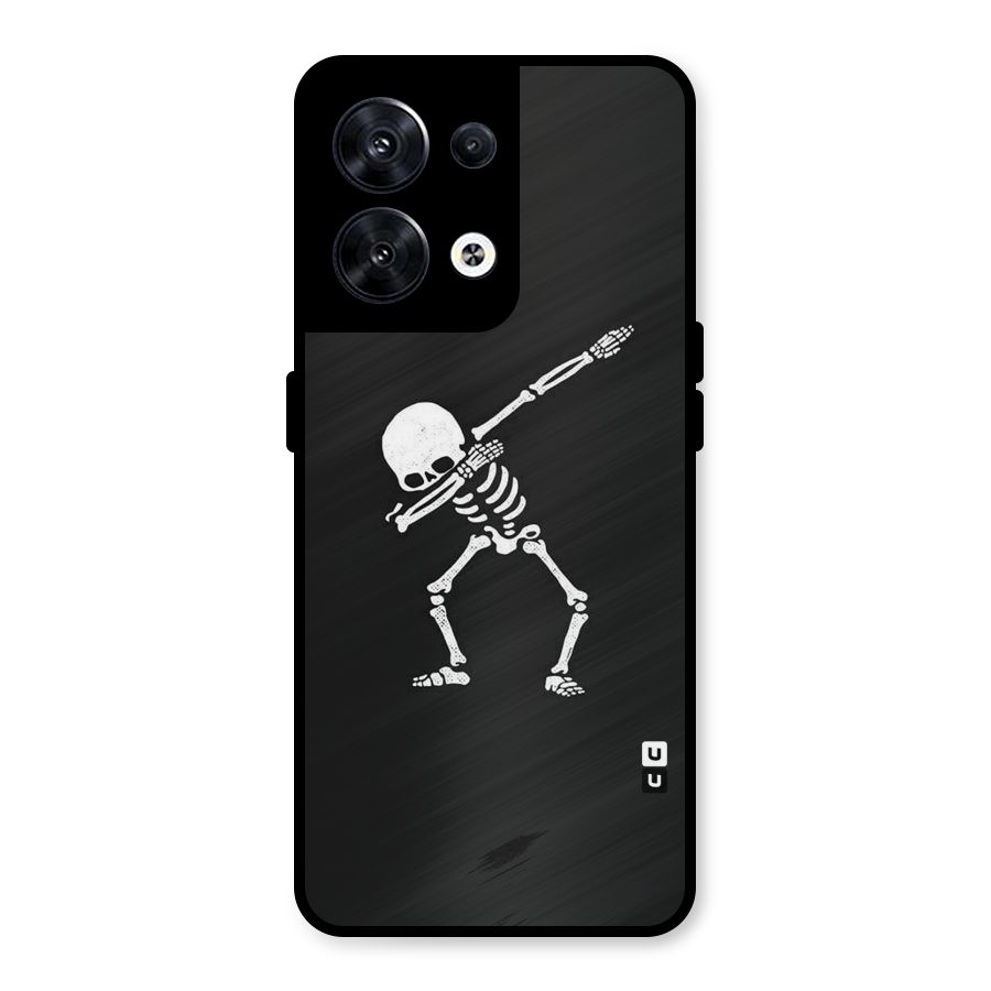 Skeleton Dab White Metal Back Case for Oppo Reno8 5G
