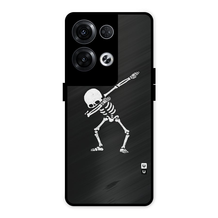 Skeleton Dab White Metal Back Case for Oppo Reno8 Pro 5G