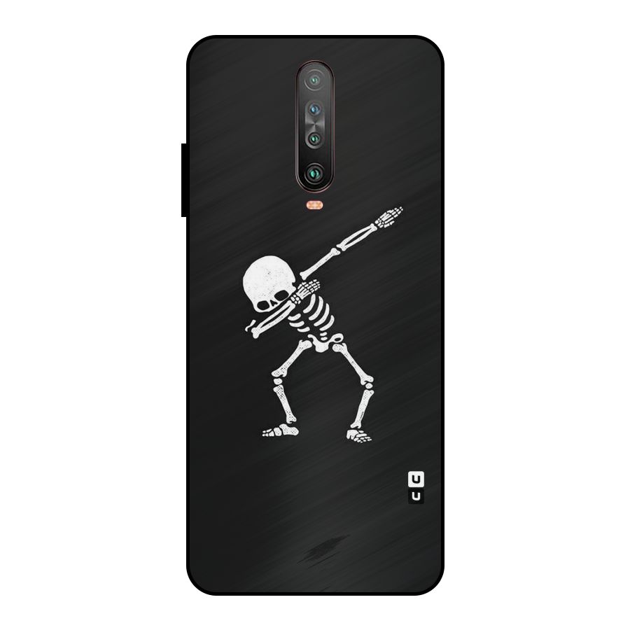 Skeleton Dab White Metal Back Case for Poco X2