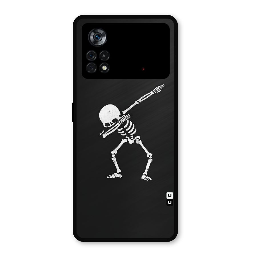 Skeleton Dab White Metal Back Case for Poco X4 Pro 5G
