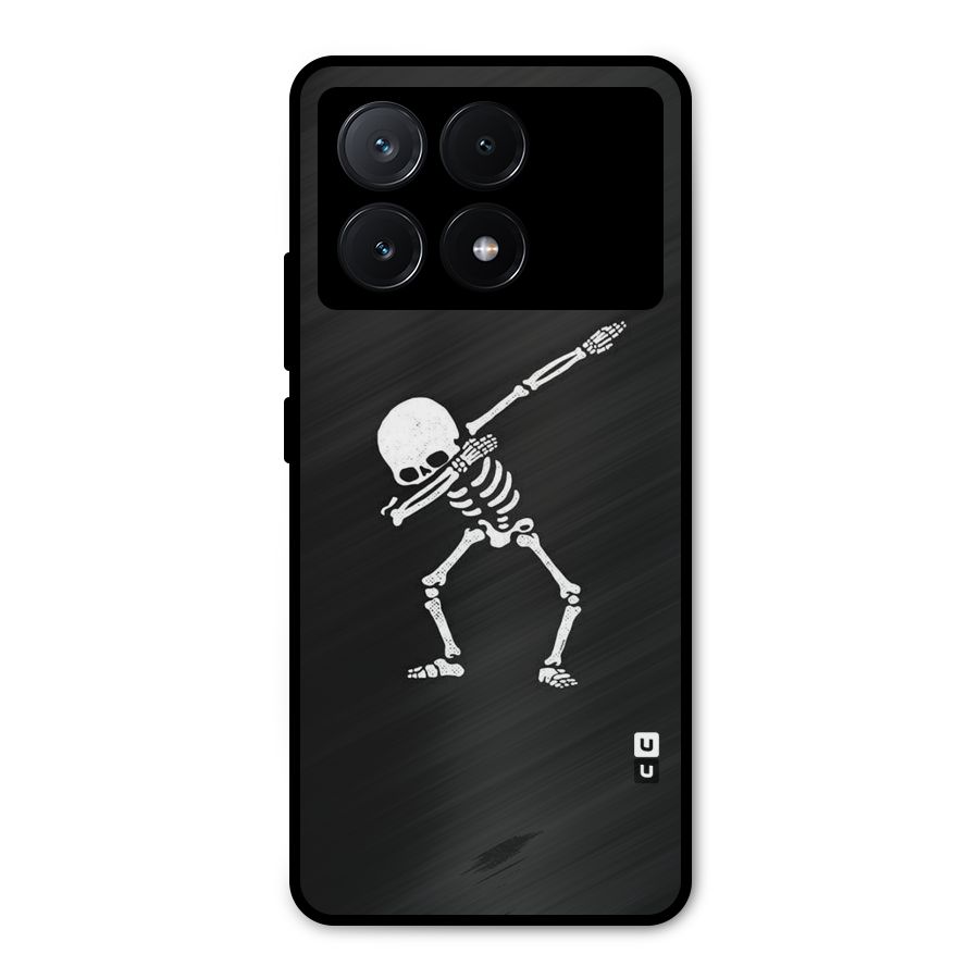 Skeleton Dab White Metal Back Case for Poco X6 Pro