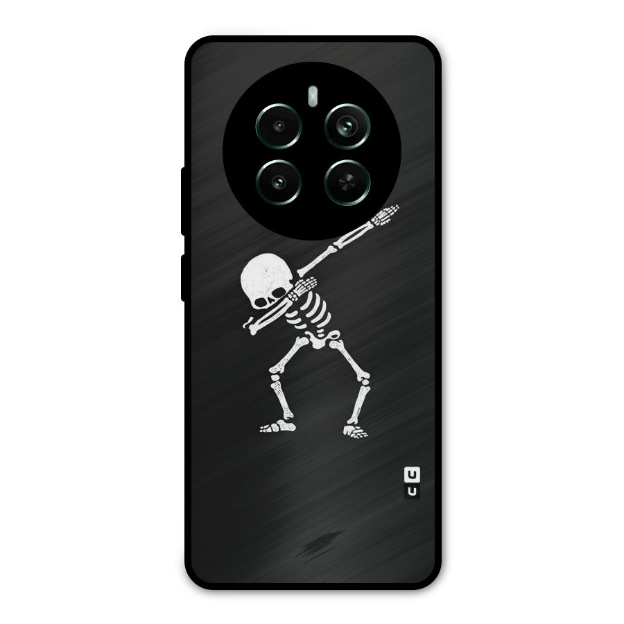 Skeleton Dab White Metal Back Case for Realme 12 Plus