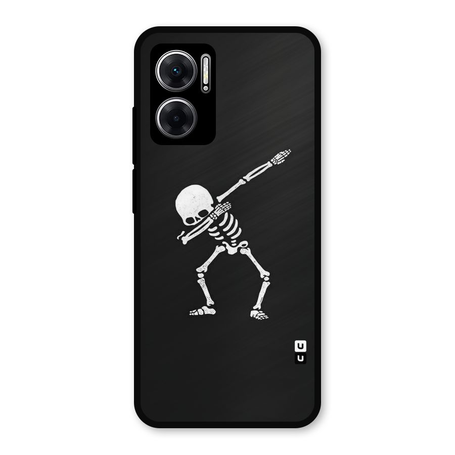 Skeleton Dab White Metal Back Case for Redmi 11 Prime 5G