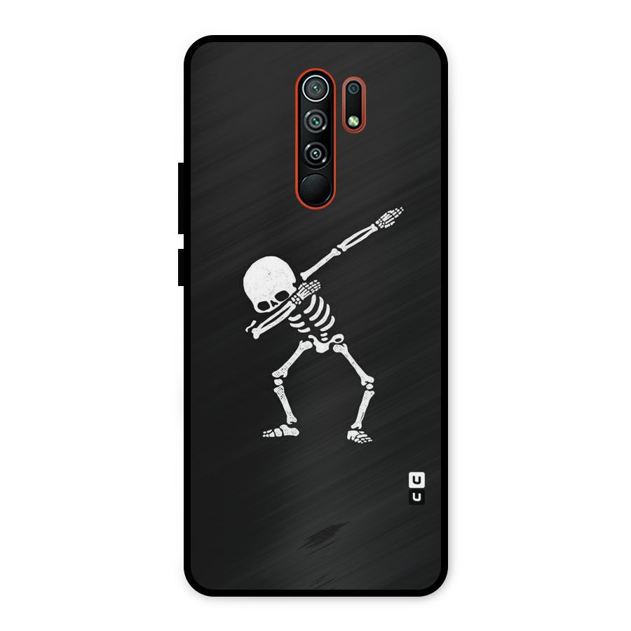 Skeleton Dab White Metal Back Case for Redmi 9 Prime