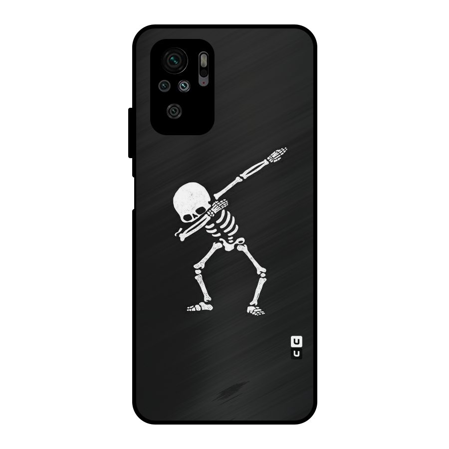 Skeleton Dab White Metal Back Case for Redmi Note 10S