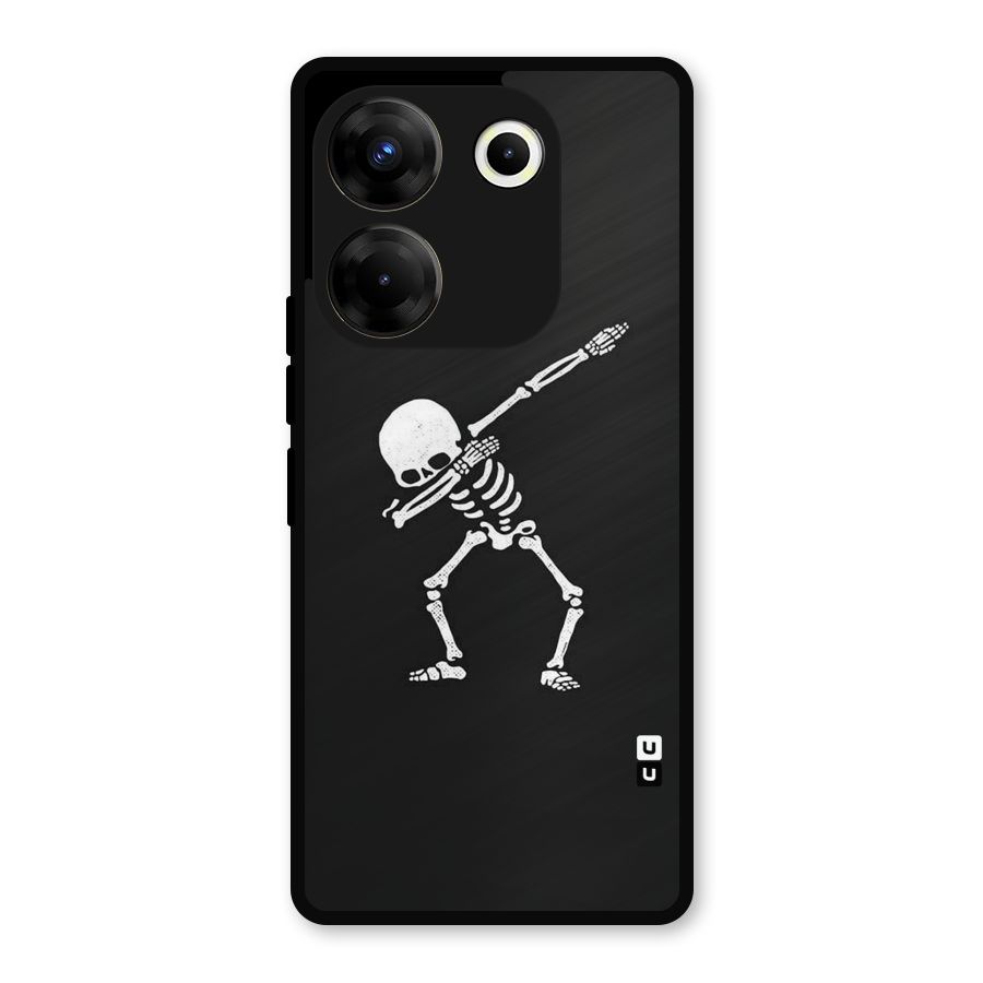 Skeleton Dab White Metal Back Case for Tecno Camon 20 Pro