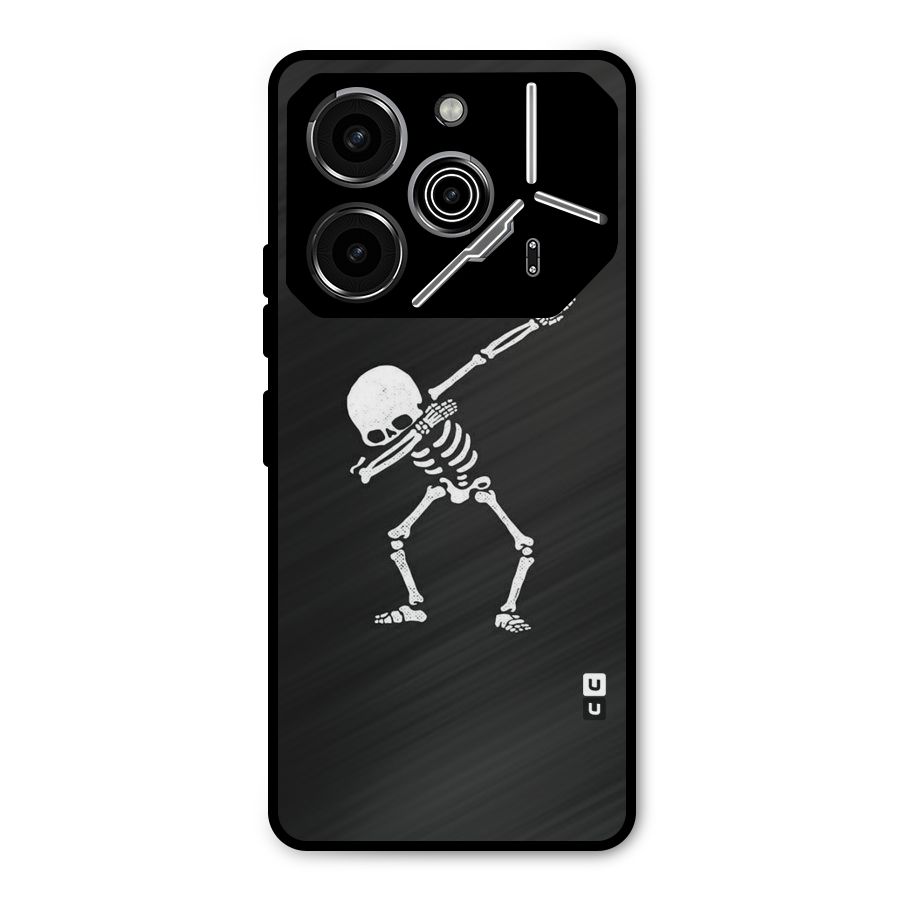 Skeleton Dab White Metal Back Case for Tecno Pova 6 Pro