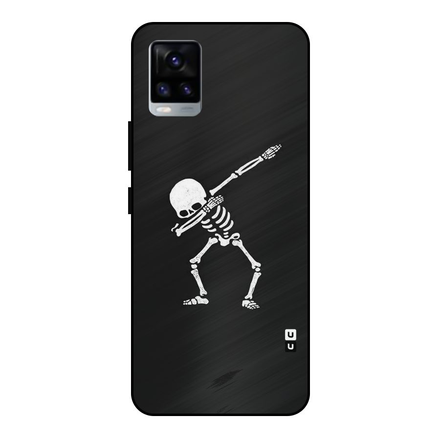 Skeleton Dab White Metal Back Case for Vivo V20 2021