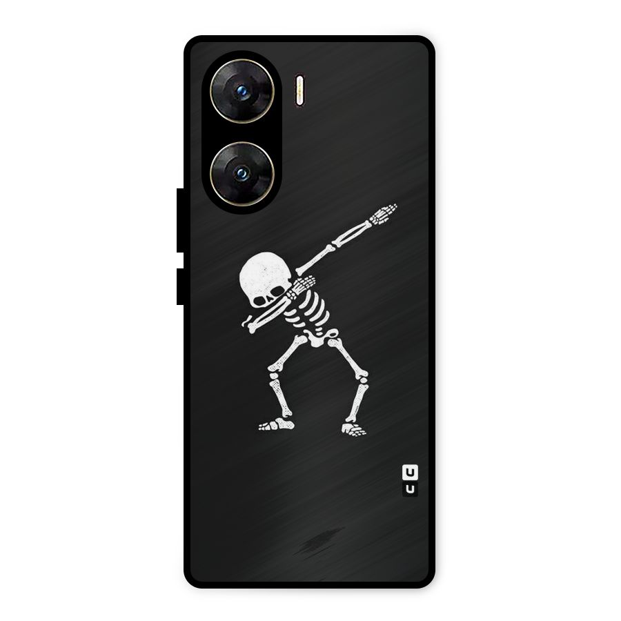 Skeleton Dab White Metal Back Case for Vivo V29e