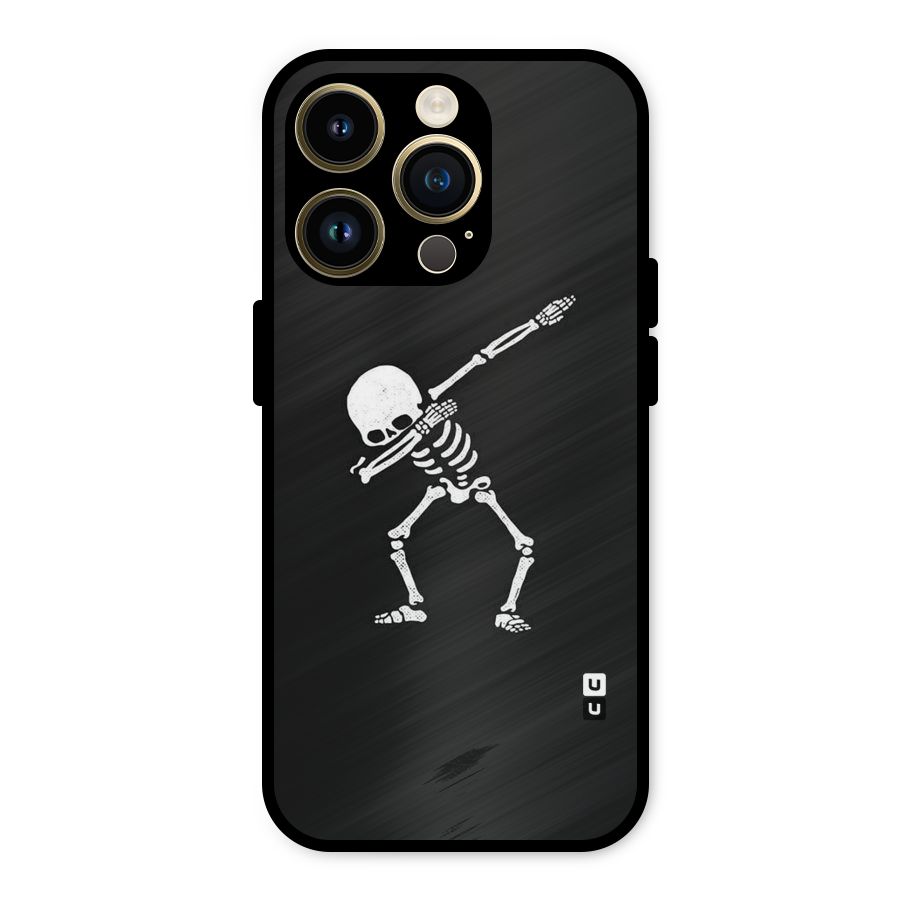 Skeleton Dab White Metal Back Case for iPhone 14 Pro