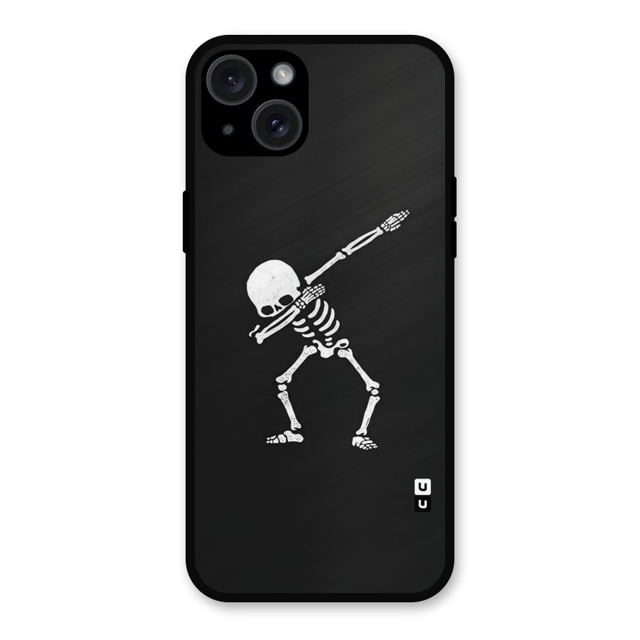 Skeleton Dab White Metal Back Case for iPhone 15 Plus