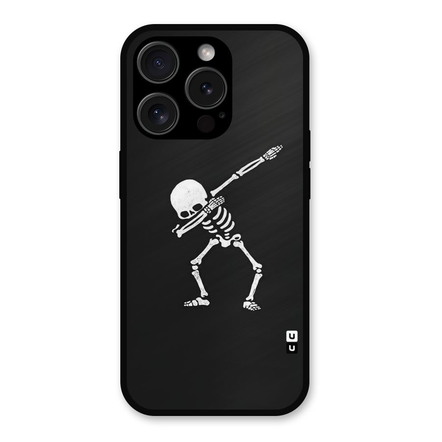 Skeleton Dab White Metal Back Case for iPhone 15 Pro
