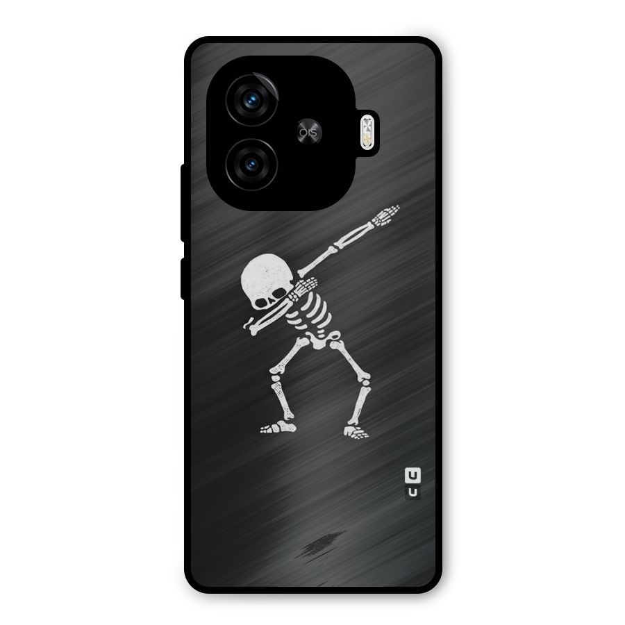 Skeleton Dab White Metal Back Case for iQOO Z9 Turbo