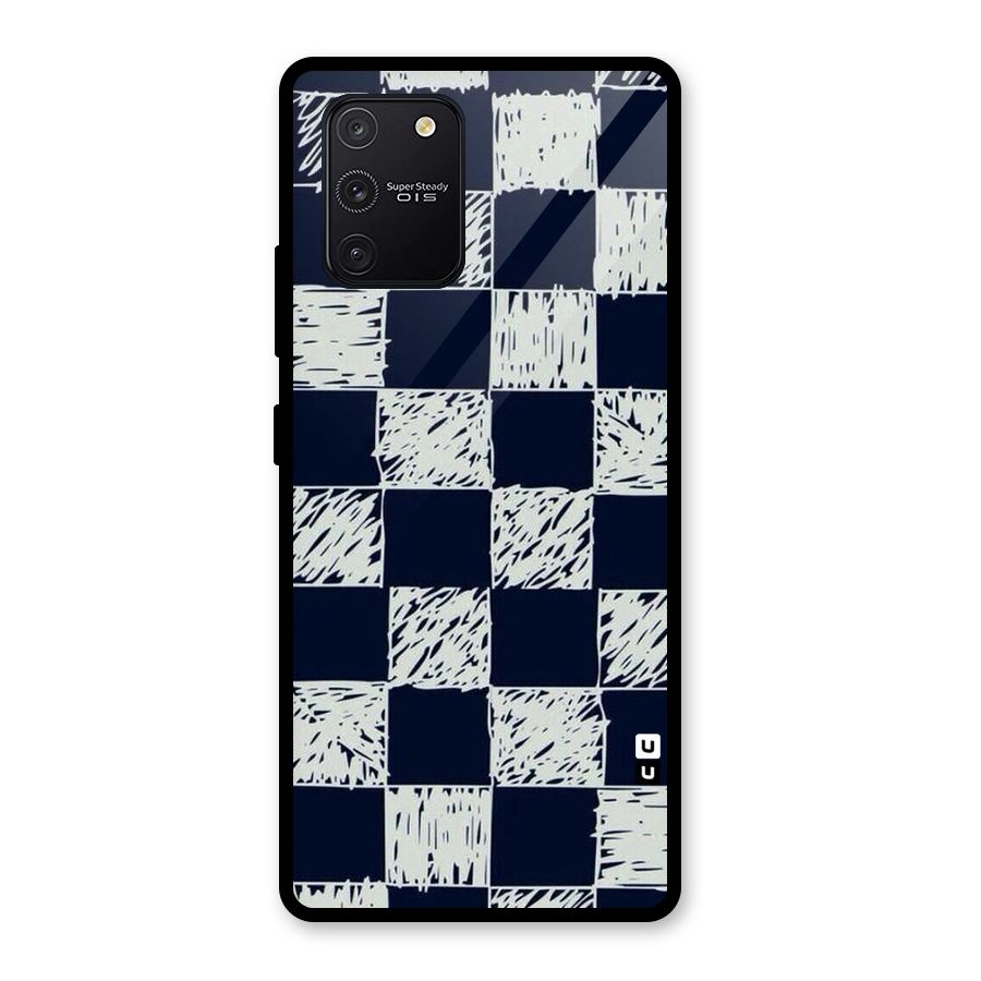 Sketchy Check Design Glass Back Case for Galaxy S10 Lite