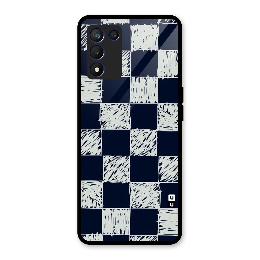 Sketchy Check Design Glass Back Case for Realme 9 5G Speed