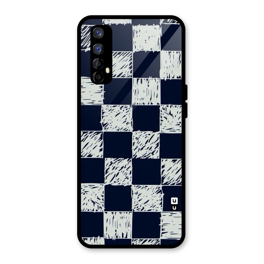 Sketchy Check Design Glass Back Case for Realme Narzo 20 Pro