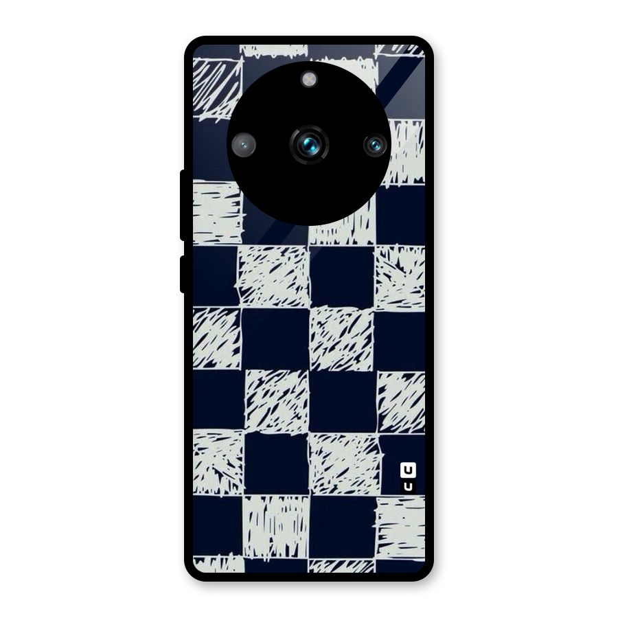 Sketchy Check Design Glass Back Case for Realme Narzo 60 Pro